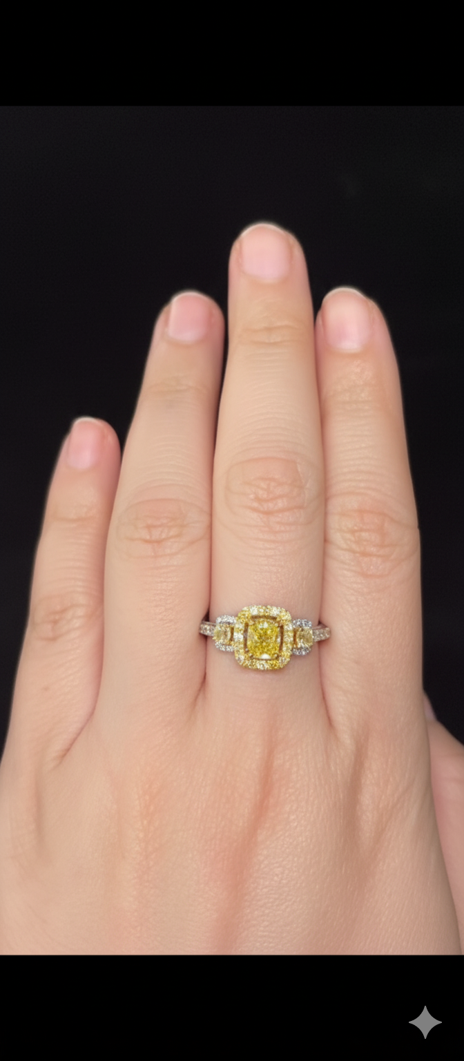 1.52 ct The One-and-a-Half Carat Fire Natural Diamond Ring in Luminous White Gold